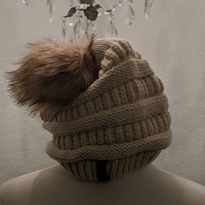 Beanie with 2 removable poms